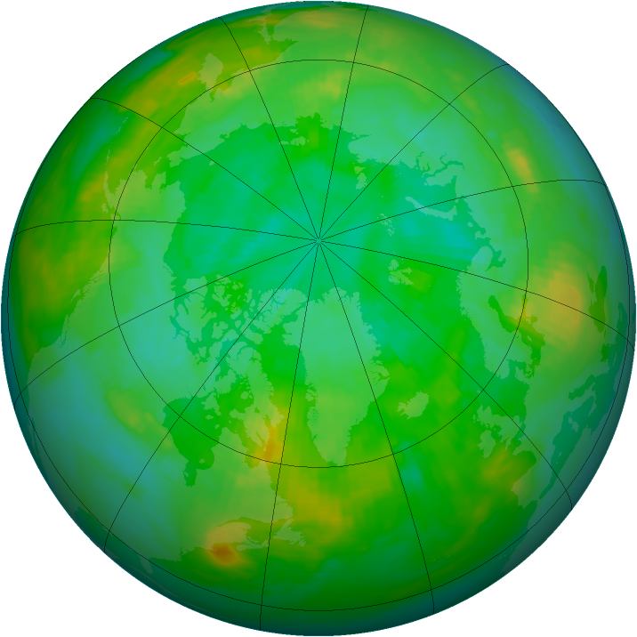 Arctic ozone map for 22 July 1983